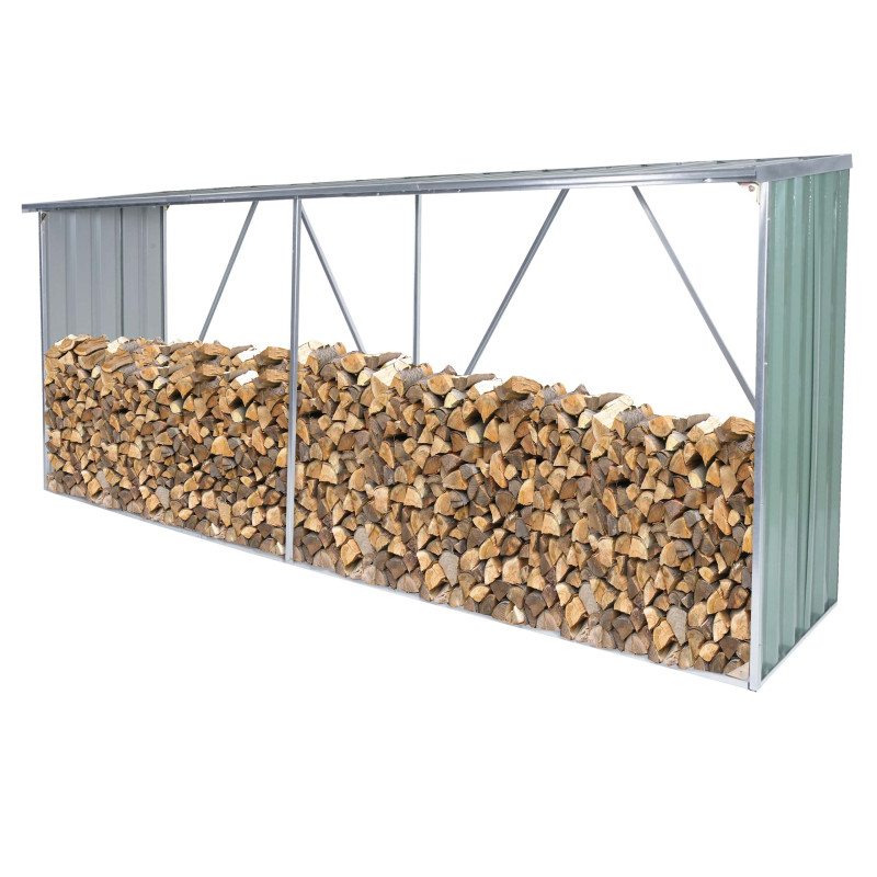 Stockage du bois de chauffage abri pour bois de chauffage, 3,35m³ 154x353x80cm - vert