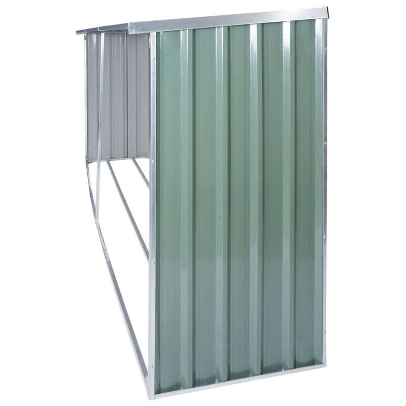 Stockage du bois de chauffage abri pour bois de chauffage, 3,35m³ 154x353x80cm - vert