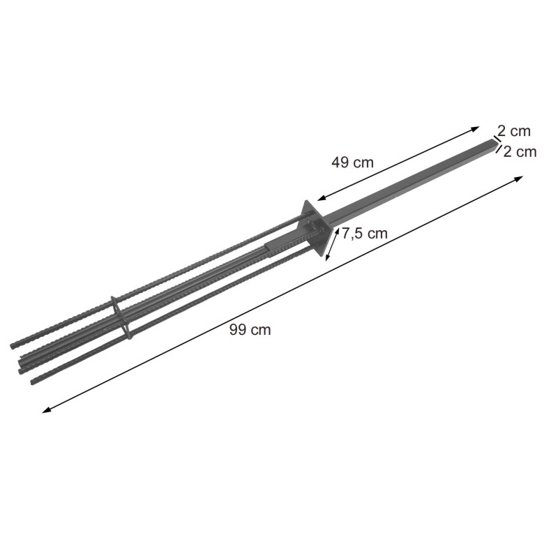 Douille de sol pour brise-vue en WPC Poteau en aluminium de Sarthe, Ancrage de sol, fer rond galvanisé