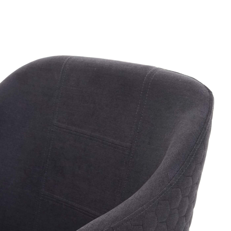 Chaise de salle à manger , accoudoirs tissu/textile - anthracite-gris