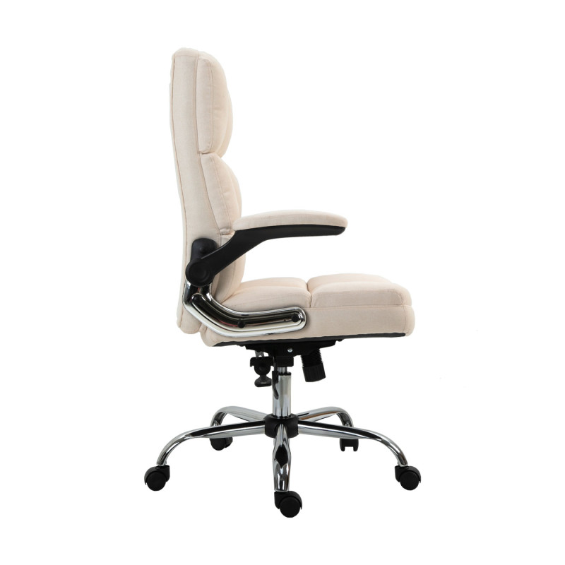 Chaise de bureau chaise de bureau pivotante, réglable en hauteur - tissu/textile crème-beige