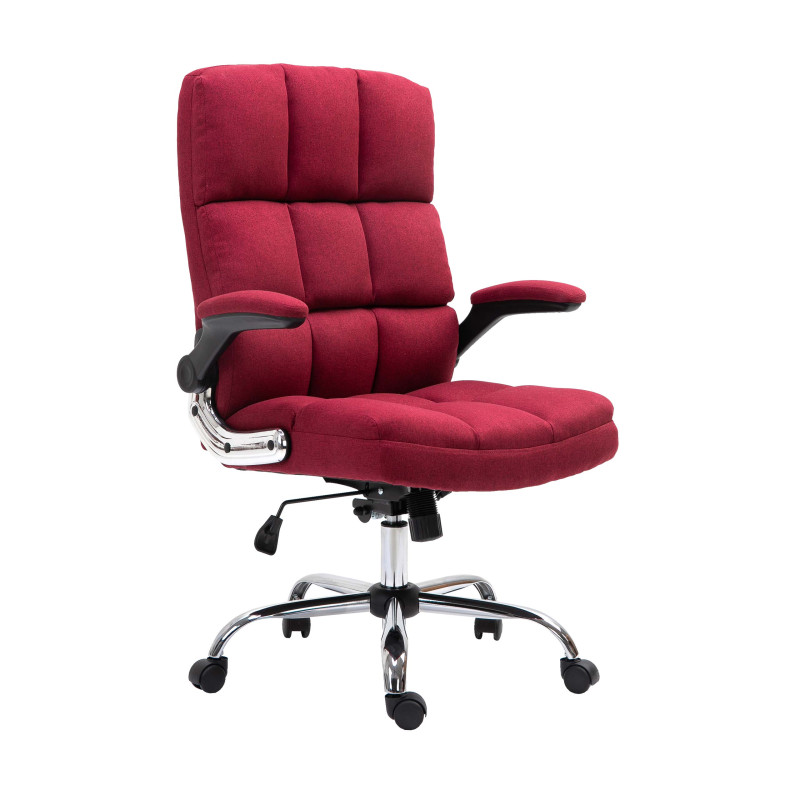 Chaise de bureau chaise de bureau pivotante, réglable en hauteur - tissu/textile rouge-vin