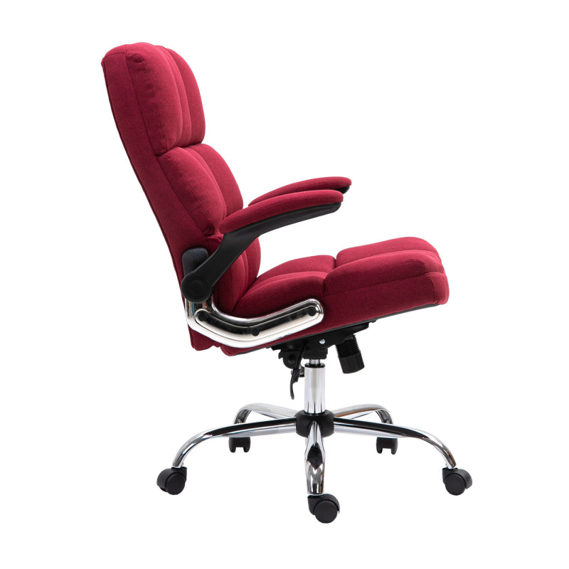 Chaise de bureau chaise de bureau pivotante, réglable en hauteur - tissu/textile rouge-vin
