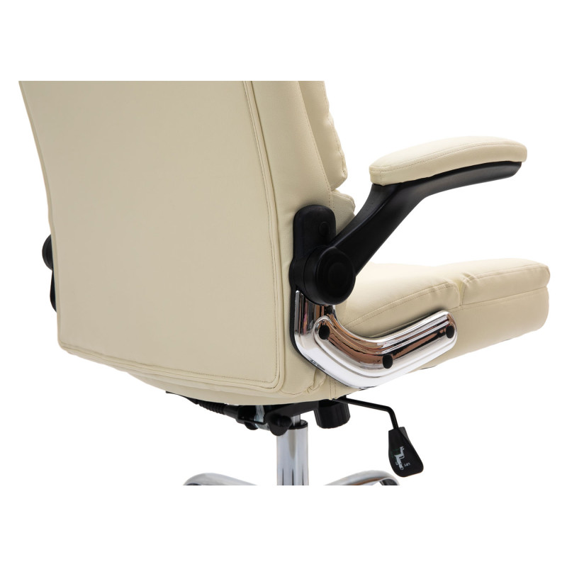 Chaise de bureau chaise de direction chaise pivotante chaise de bureau, - similicuir crème