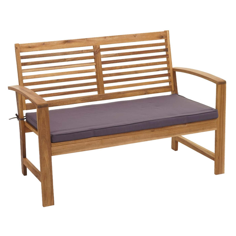 Salon de jardin ensemble canapé fauteuil, set de balcon, bois massif d'acacia, coussin gris foncé