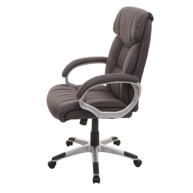 Chaise de bureau chaise pivotante, tissu - imitation daim, gris foncé