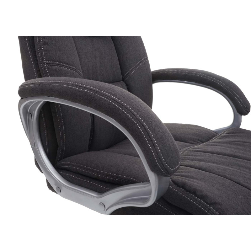 Chaise de bureau chaise pivotante, tissu - imitation daim, gris foncé
