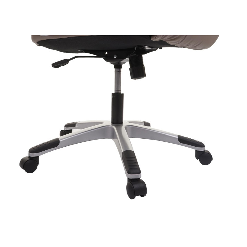 Chaise de bureau siège de direction pivotant, simili cuir - taupe-gris