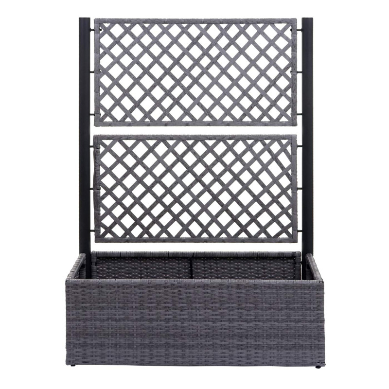 Treillis en poly rotin treillis pour jardinière, 142x100x43cm - gris