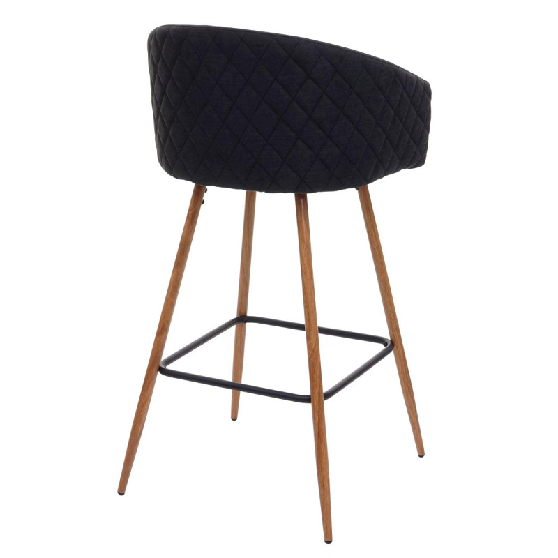 2x tabouret de bar chaise bar/comptoir, avec dossier, tissu - gris anthracite