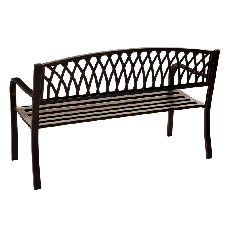 Banc de jardin banc du parc, 2 places, acier thermolaqué - bronze vintage