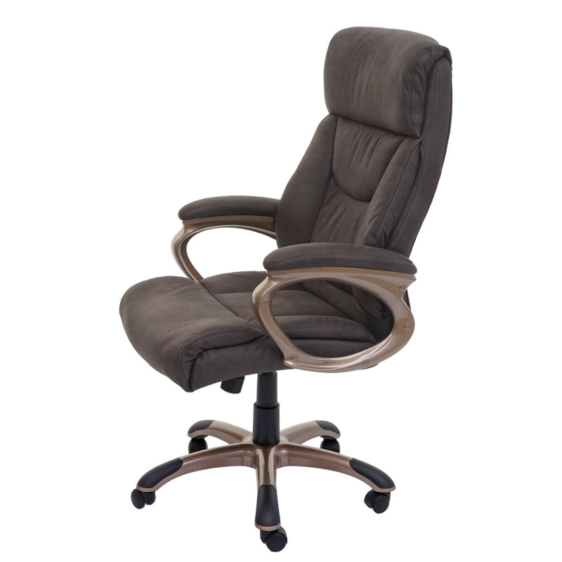 Chaise de bureau Dallas, chaise de bureau pivotante chaise de direction - aspect daim gris foncé