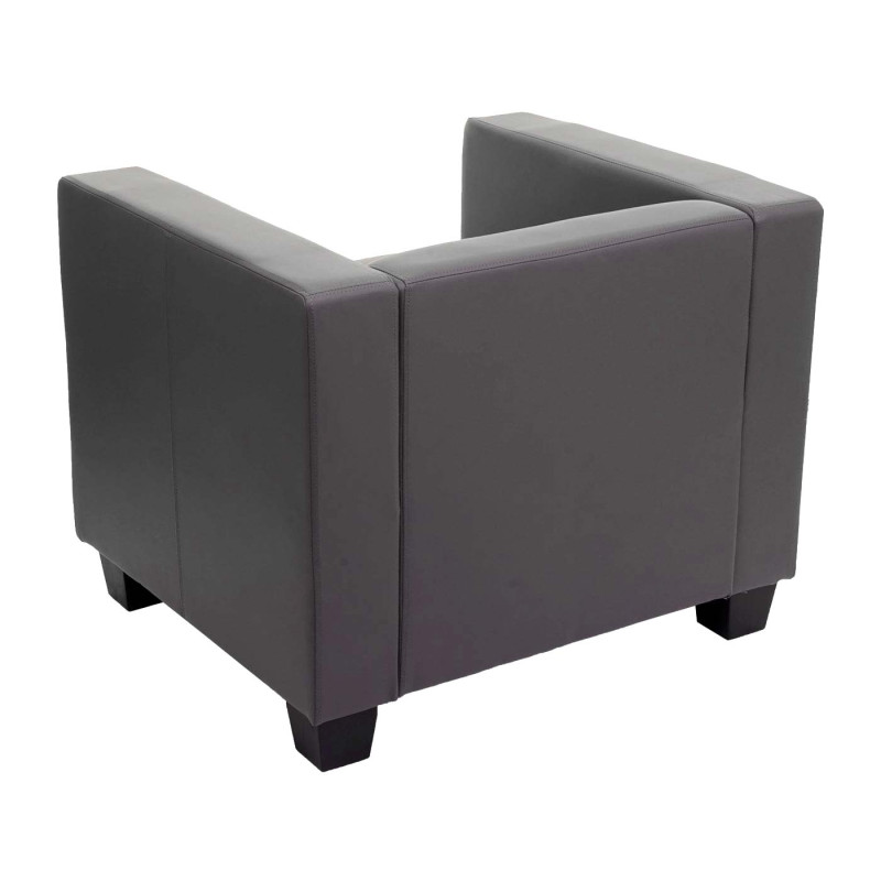 Fauteuil lounge chair Lille - similicuir, gris foncé