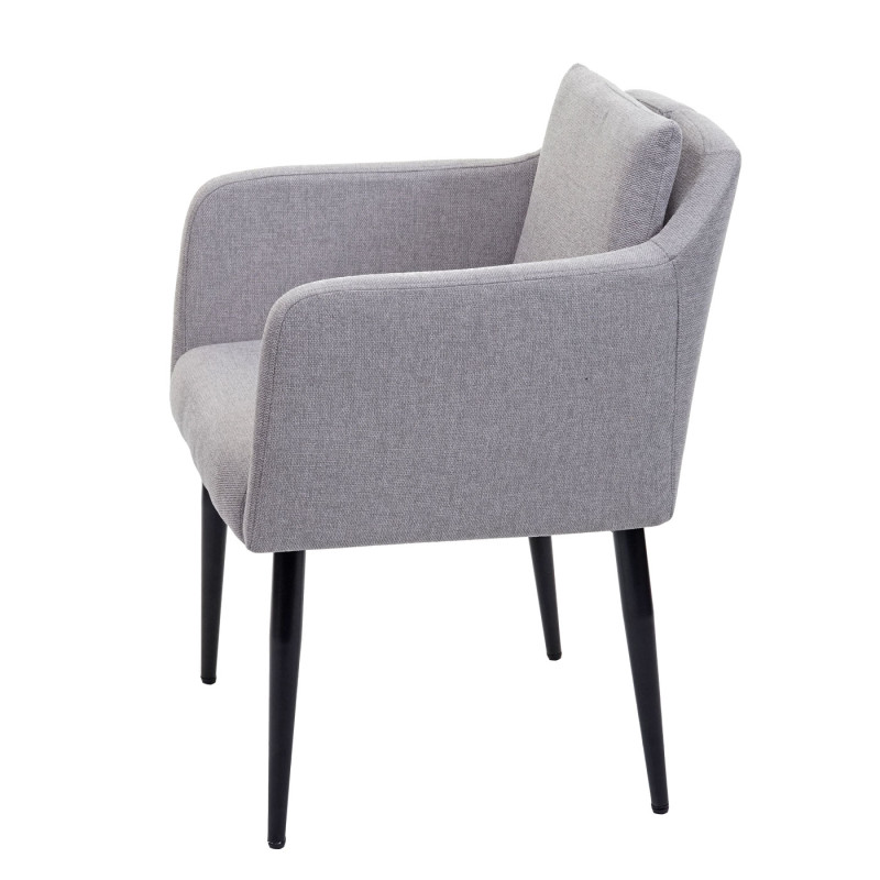 Lot de 6 chaises de salle à manger  fauteuil - tissu/textile gris clair