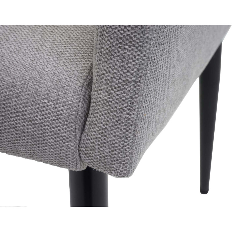 Lot de 6 chaises de salle à manger  fauteuil - tissu/textile gris clair