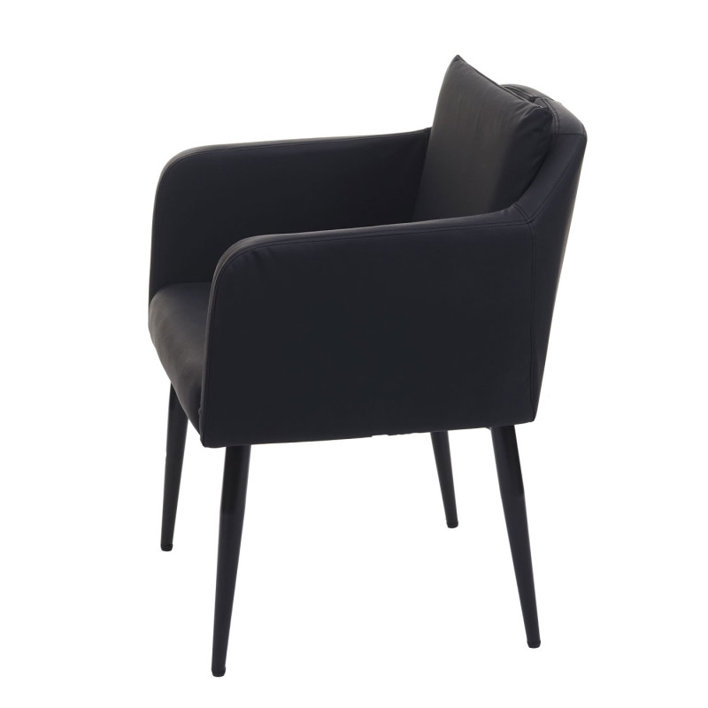 Lot de 6 chaises de salle à manger  fauteuil - similicuir noir