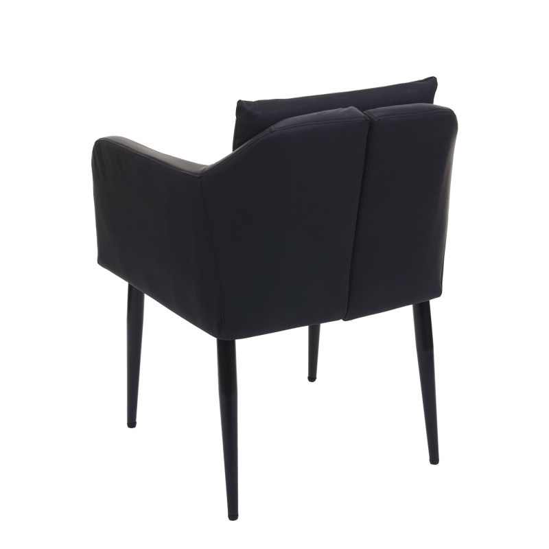 Lot de 6 chaises de salle à manger  fauteuil - similicuir noir