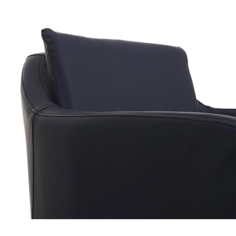 Lot de 6 chaises de salle à manger  fauteuil - similicuir noir