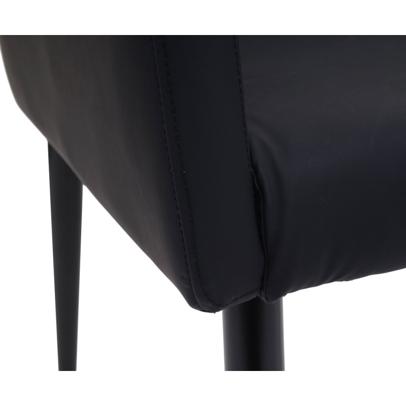 Lot de 6 chaises de salle à manger  fauteuil - similicuir noir