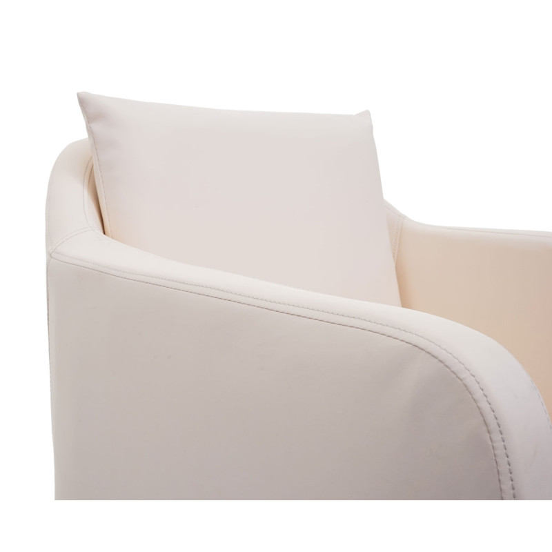 2x chaise de salle à manger  chaise longue - similicuir crème-beige