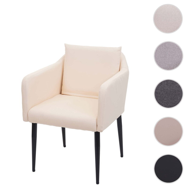Chaise de salle à manger  chaise longue - tissu/textile crème-beige