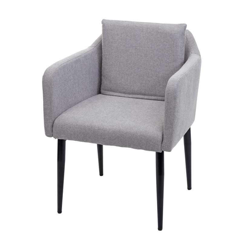 Chaise de salle à manger  chaise longue - tissu/textile gris clair
