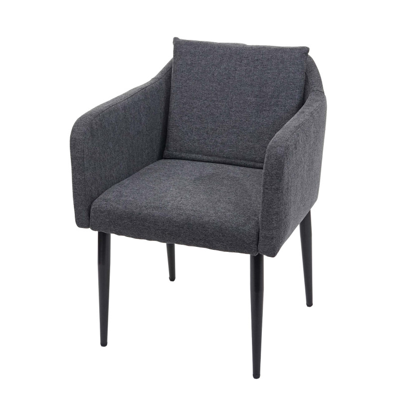 Chaise de salle à manger  chaise longue tissu/textile - gris foncè