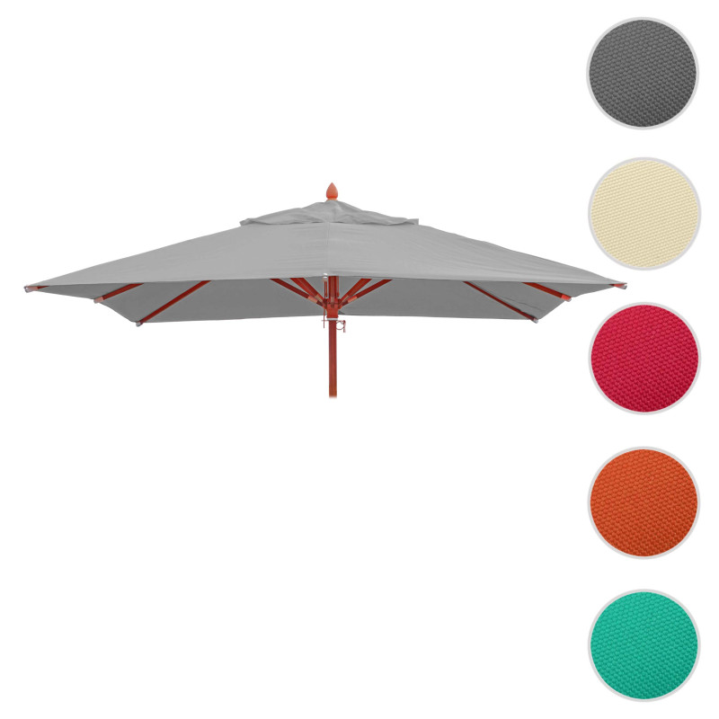 Toile pour gastronomie parasol en bois carré 3x3m polyester 3kg - gris clair