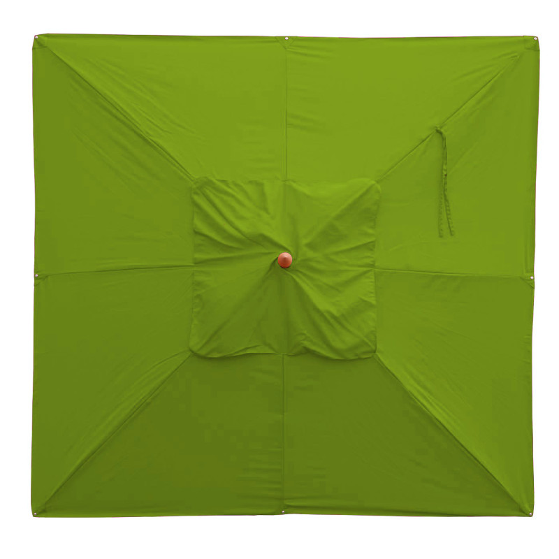 Toile pour gastronomie parasol en bois carré 3x3m polyester 3kg - vert-lemon