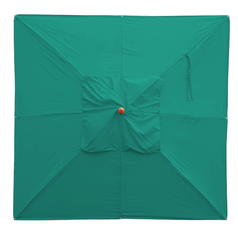 Toile pour gastronomie parasol en bois carré 3x3m polyester 3kg - bleu-vert