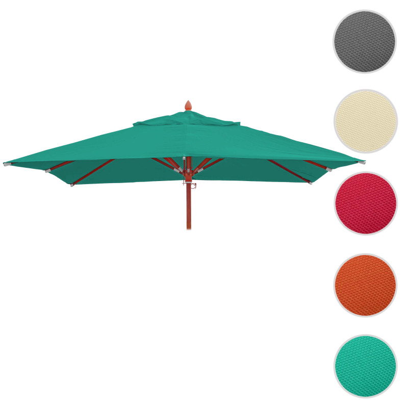 Toile pour gastronomie parasol en bois carré 3x3m polyester 3kg - bleu-vert