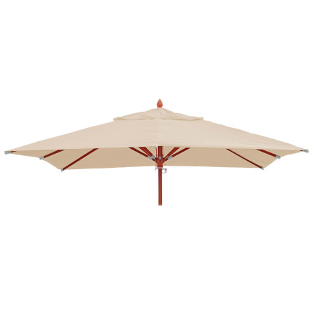 Toile pour la gastronomie parasol en bois carré 3x3m polyester 3kg - crème