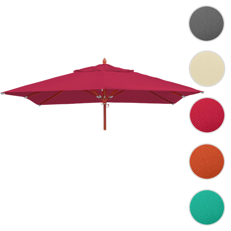 Toile pour parasol de gastronomie en bois carré 4x4m polyester 3kg - bordeaux