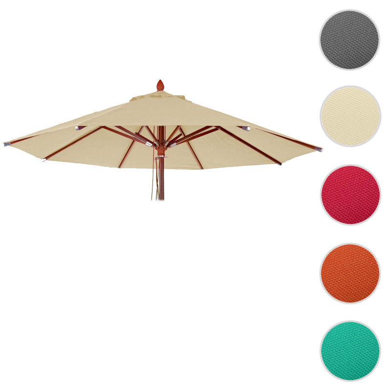 Toile pour parasol de gastronomie en bois rond Ø4m polyester 3kg - crème