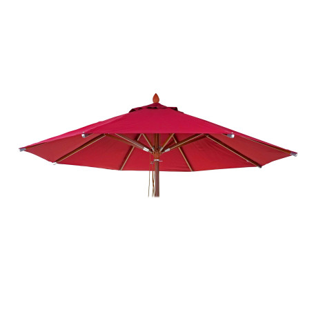 Toile pour parasol de gastronomie en bois rond Ø4m polyester 3kg - bordeaux