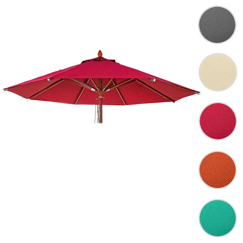 Toile pour parasol de gastronomie en bois rond Ø4m polyester 3kg - bordeaux