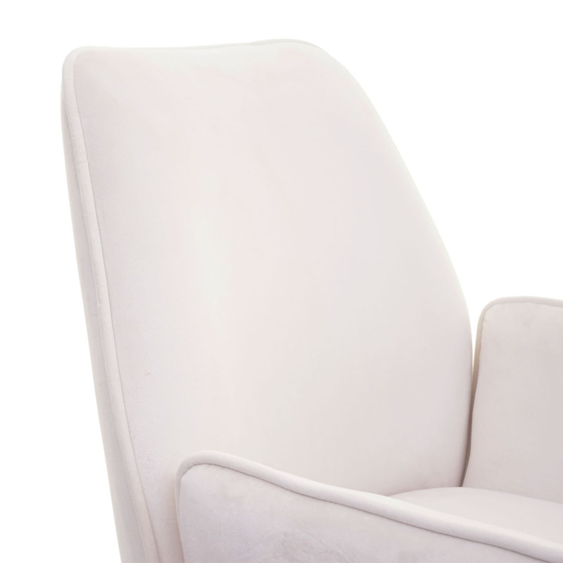 6x chaise de salle à manger avec accoudoirs, pivotante Auto-Position - velours, crème-beige