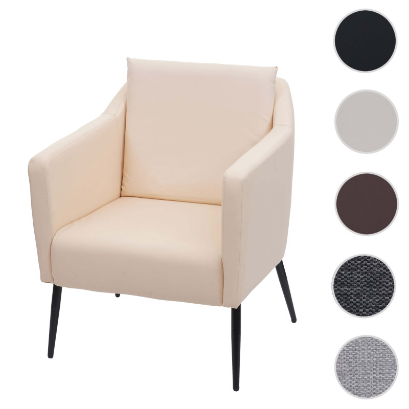 Fauteuil de salon fauteuil cocktail fauteuil relax fauteuil - Tissu/Textile crème-beige