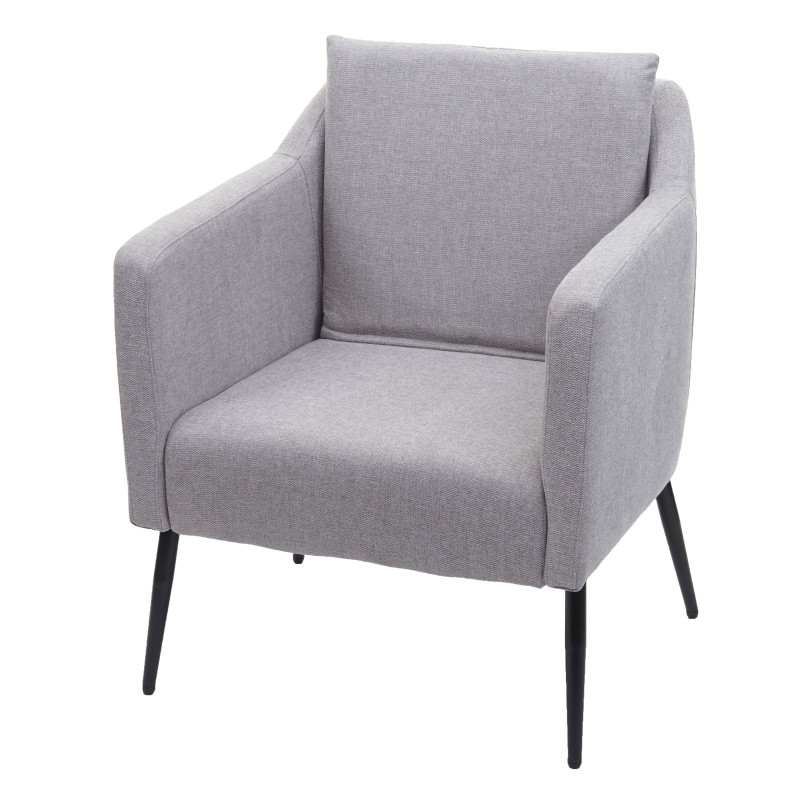 Fauteuil de salon fauteuil cocktail fauteuil relax fauteuil - tissu/textile gris clair