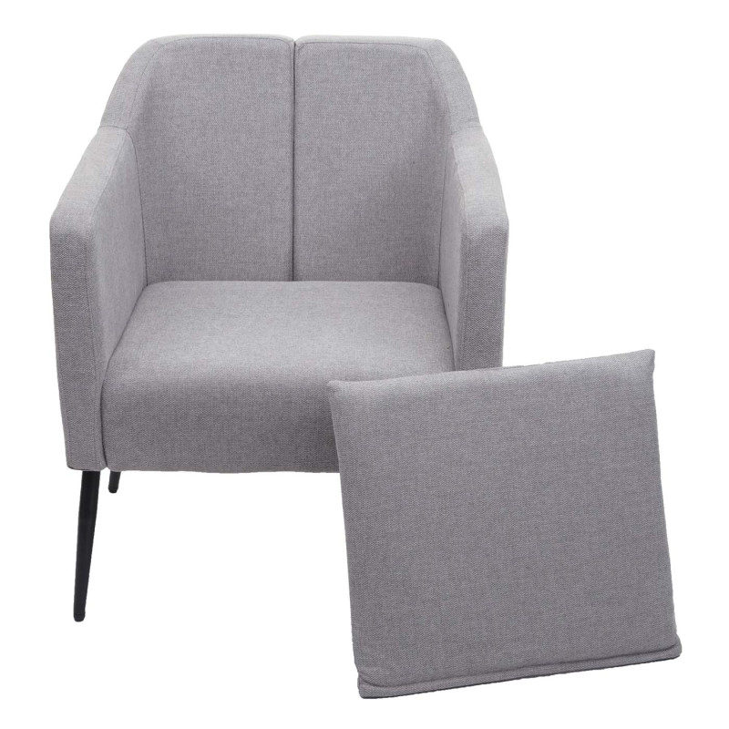 Fauteuil de salon fauteuil cocktail fauteuil relax fauteuil - tissu/textile gris clair