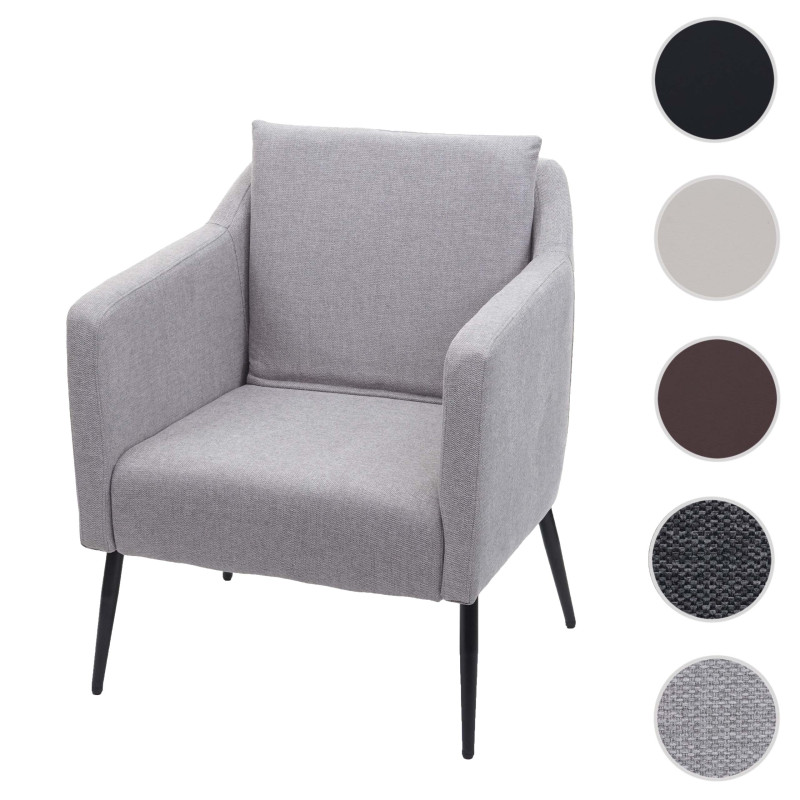 Fauteuil de salon fauteuil cocktail fauteuil relax fauteuil - tissu/textile gris clair