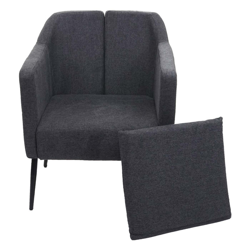 Fauteuil de salon Fauteuil cocktail Fauteuil relax - Tissu/Textile gris foncé