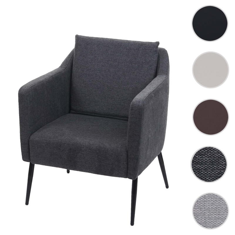 Fauteuil de salon Fauteuil cocktail Fauteuil relax - Tissu/Textile gris foncé