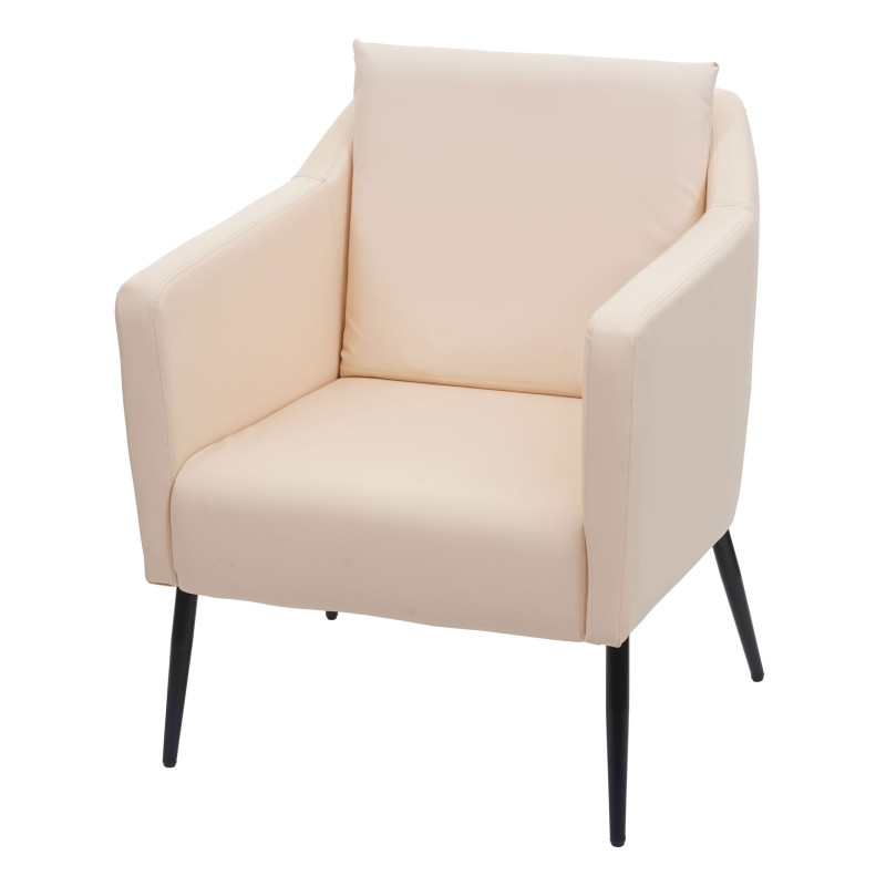 Fauteuil de salon fauteuil cocktail fauteuil relax fauteuil - similicuir crème-beige
