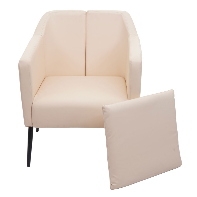 Fauteuil de salon fauteuil cocktail fauteuil relax fauteuil - similicuir crème-beige