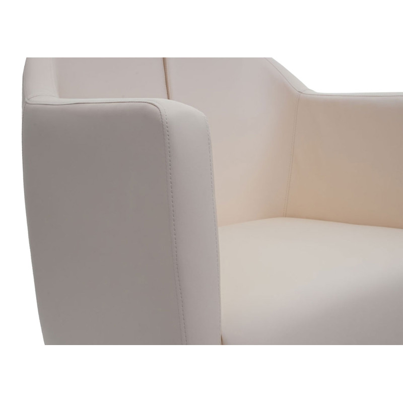 Fauteuil de salon fauteuil cocktail fauteuil relax fauteuil - similicuir crème-beige