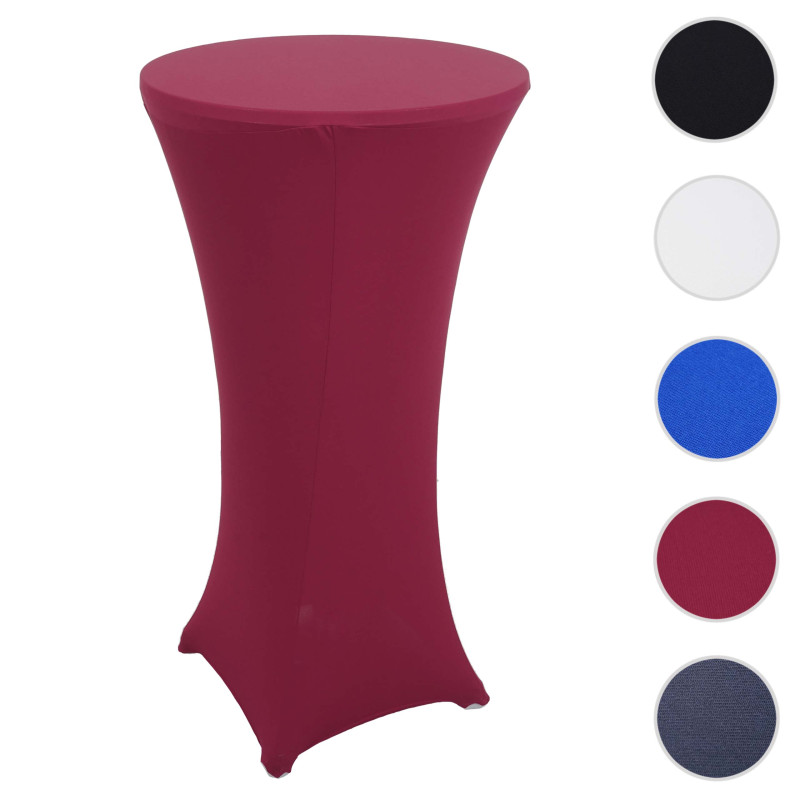 Set table haute + housse de table haute pliable et réglable en hauteur Ø 60cm - housse bordeaux-rouge