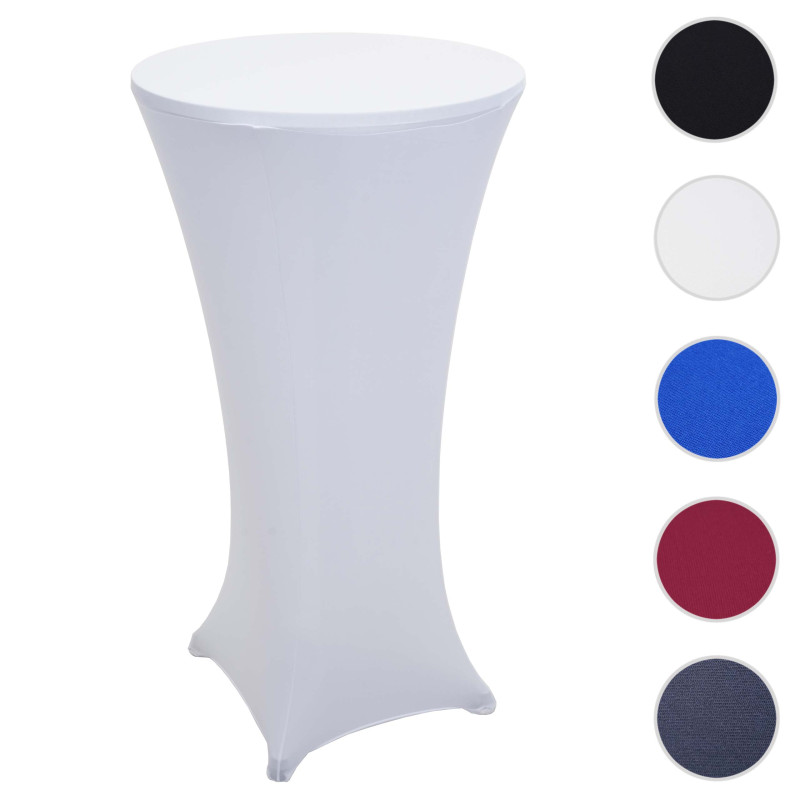 Set table haute + housse de table haute pliable et réglable en hauteur Ø 60cm - housse blanc