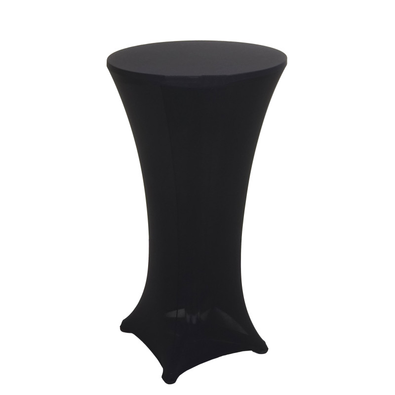 Set table haute + housse de table haute pliable et réglable en hauteur Ø 60cm - housse noir