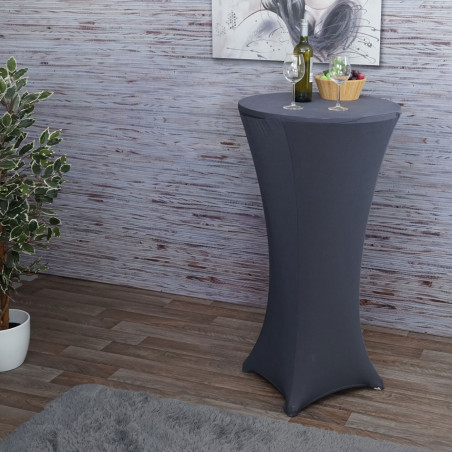 Housse de table de bar housse de table, stretch Ø 60cm - gris anthracite